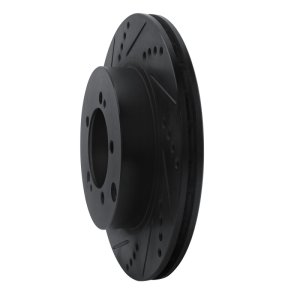 Mitsubishi Lancer Brake Rotor (1) - Rear Left - R1 Concepts - Drilled & Slotted - Black - `03-`06